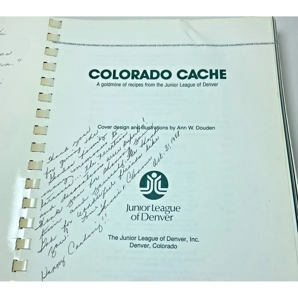 Colorado Cache Cookbook 10th Anniversary Limited Edition Paperback Junior League